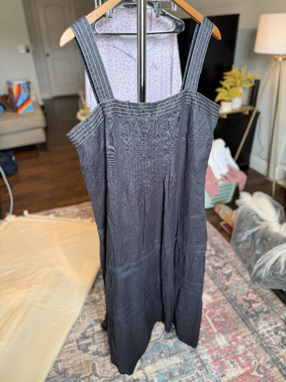 Wrap London Black Dress Size 12 Midi Dress